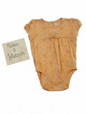 🔥5/$25🔥Baby Girls Apple Bottoms Peach Dot One-Piece Bodysuit